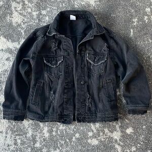 Distressed Oversized Denim Jacket